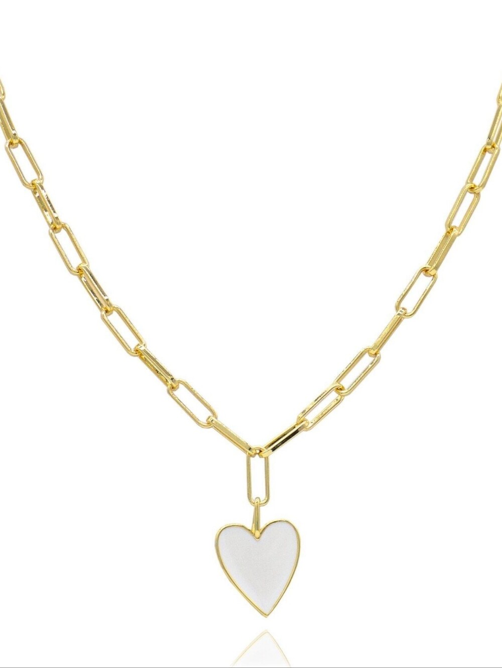 Jamie Enamel Heart Necklace 18k Gold-plated